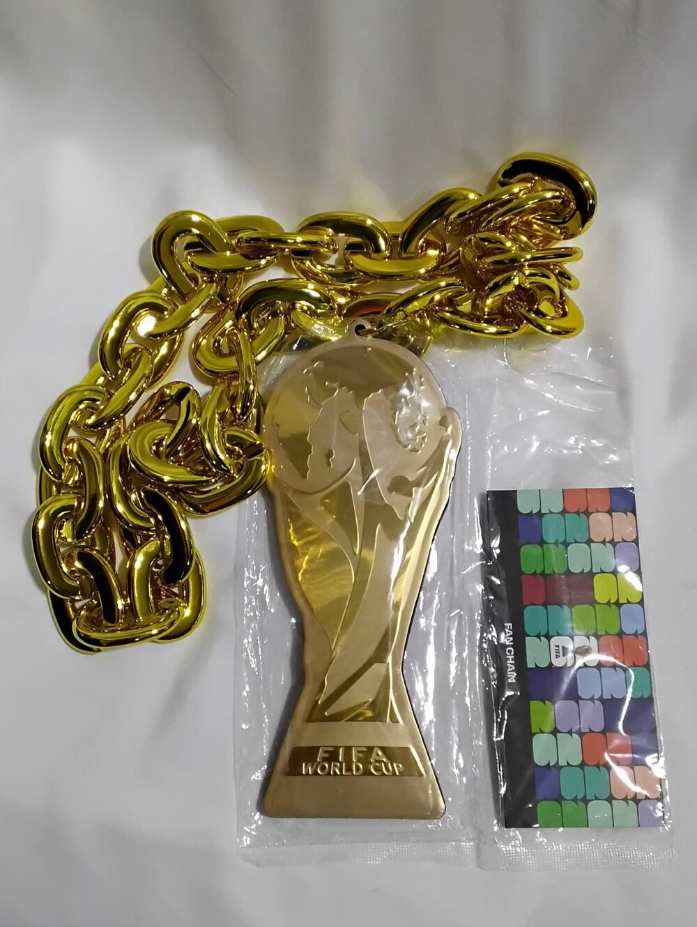 FIFA World Cup 2026 Faux Gold Trophy Fan Chunky Chain Necklace Official Licensed